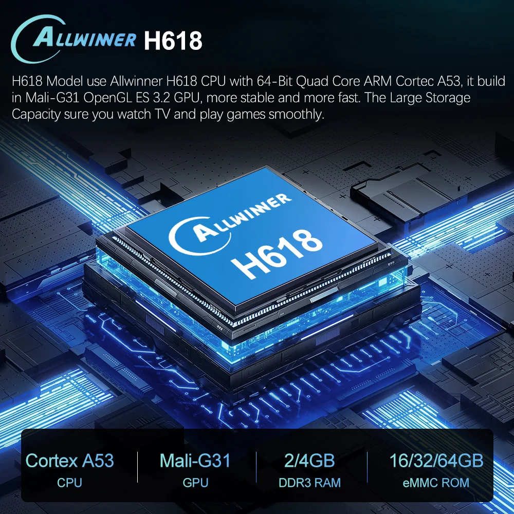 صندوق تلفزيون VONTAR H618 Android 12 بسعر الجملة مع Allwinner H618 رباعي النواة Cortex A53 يدعم 8K Video BT4.0 مشغل وسائط واي فاي مزدوج