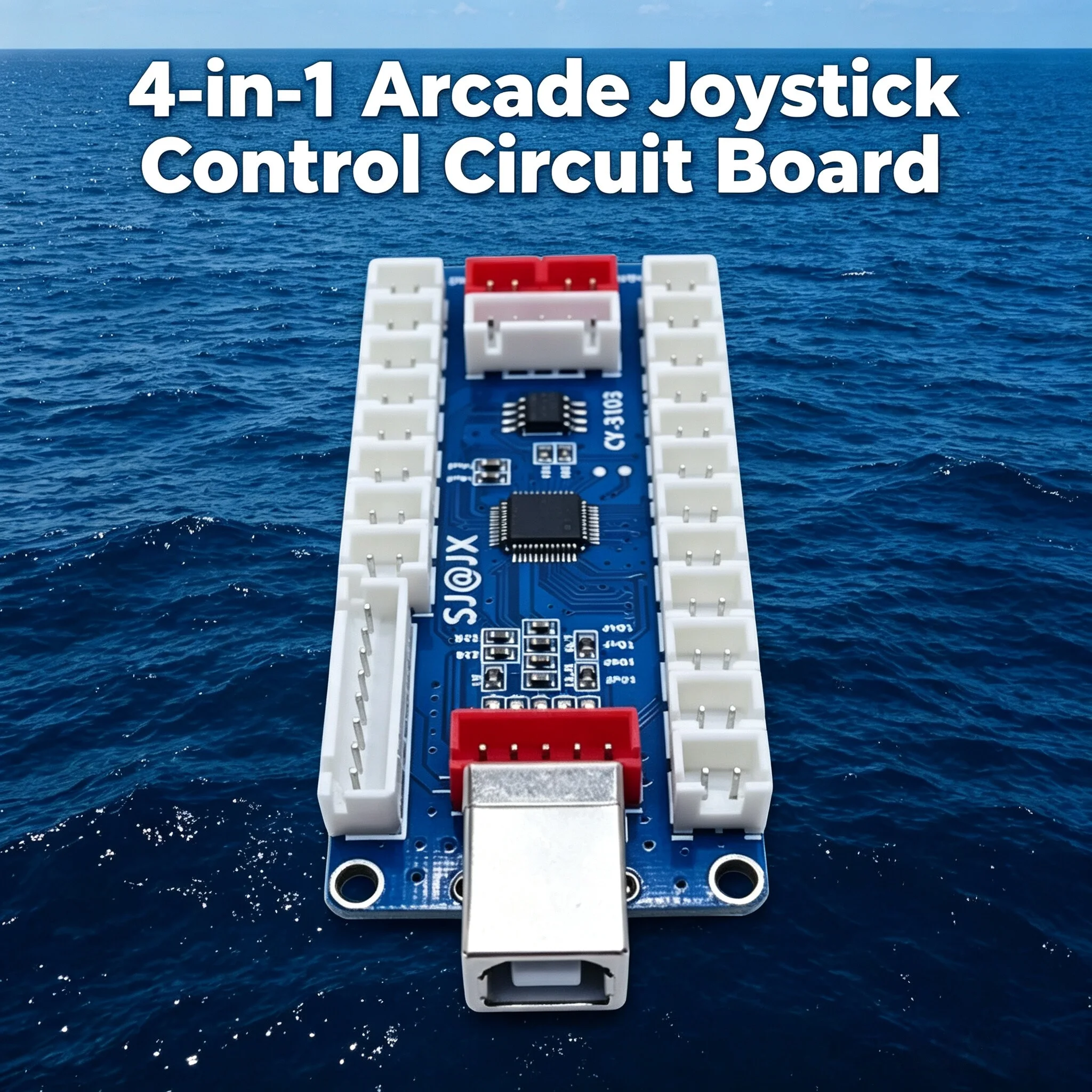 4‑in‑1 Arcade Stick Controller Board, Multi‑System DIY Game Joystick Circuit Module for PC, Game Console, Windows & Android