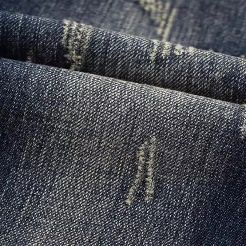 Vintage Fashion Men Jeans High Quality Retro Black Blue Stretch Slim Fit Ripped Jeans Men Pocket Designer Denim Pants Hombre