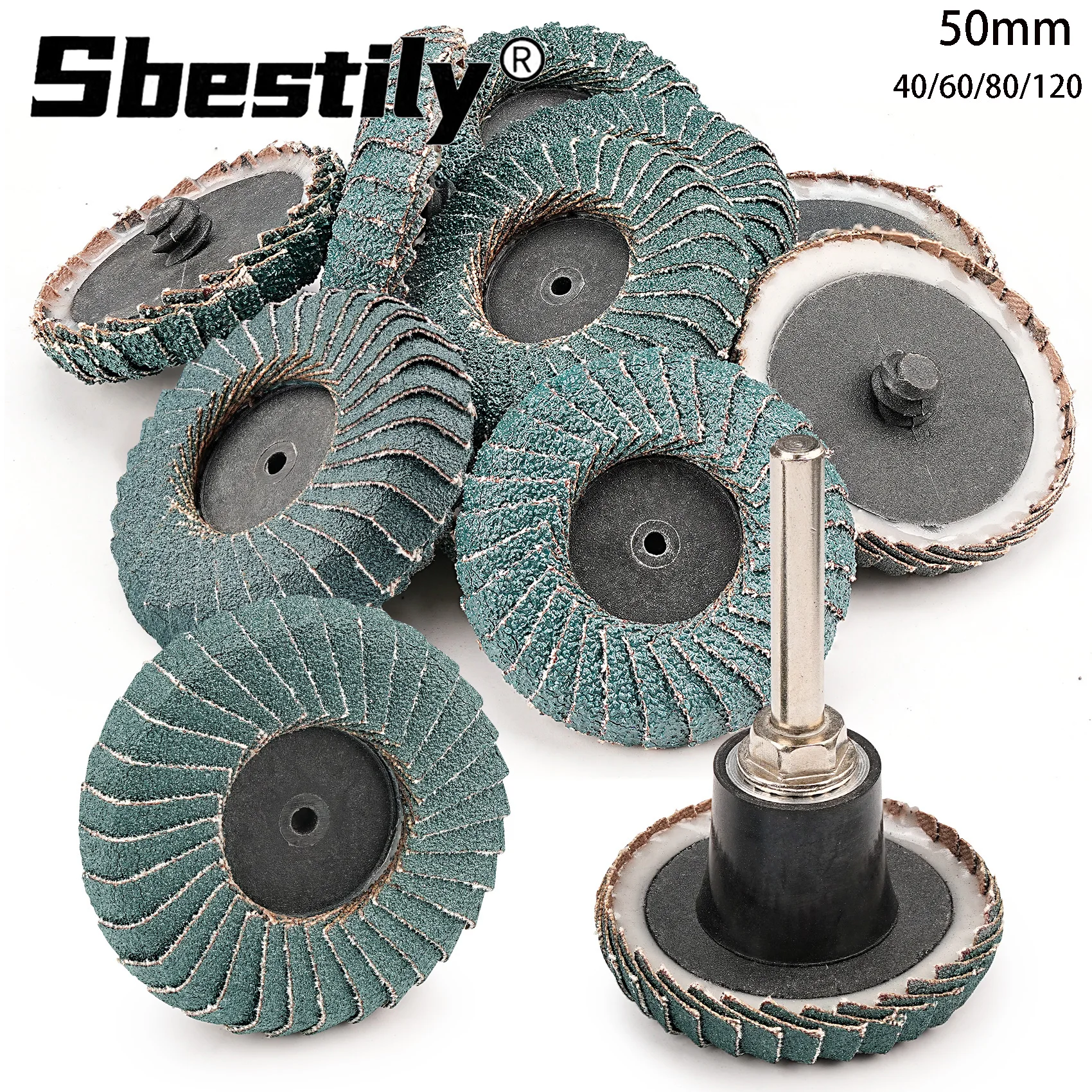 Sbestily 3pcs/Set 50mm Flap Discs Curved Zircon Polishing Wheel 1