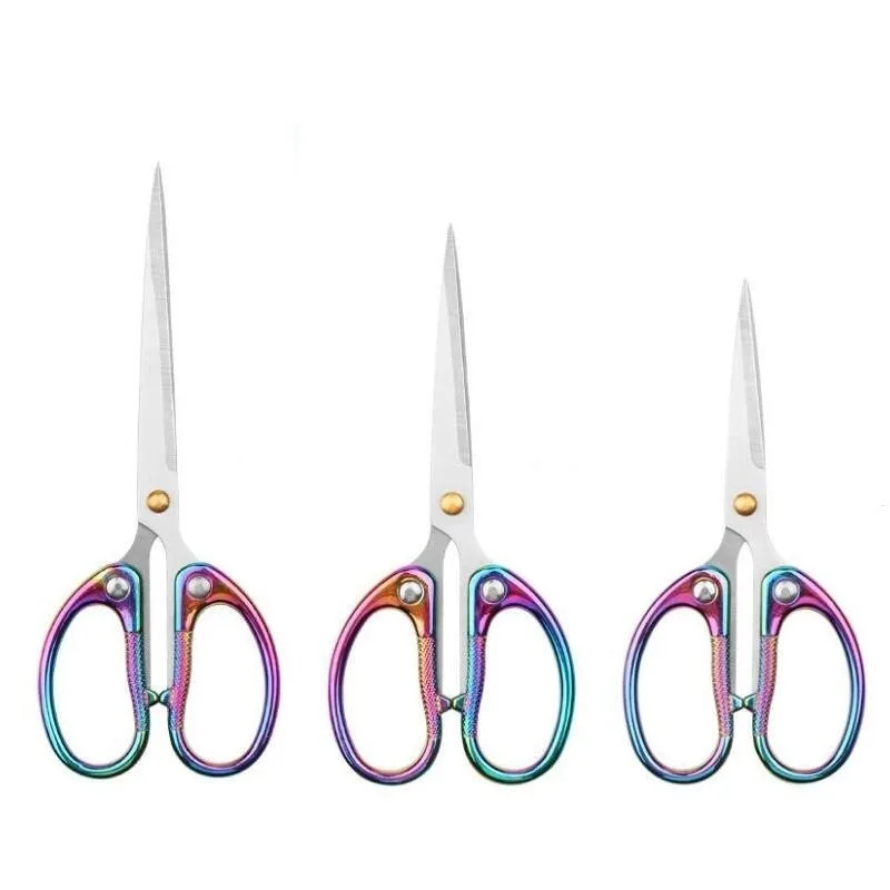 Color Titanium Plating Stainless Steel Household Cut Paper Scissors Sewing Scissors for Needlework Tailor Fabric DIY Tool