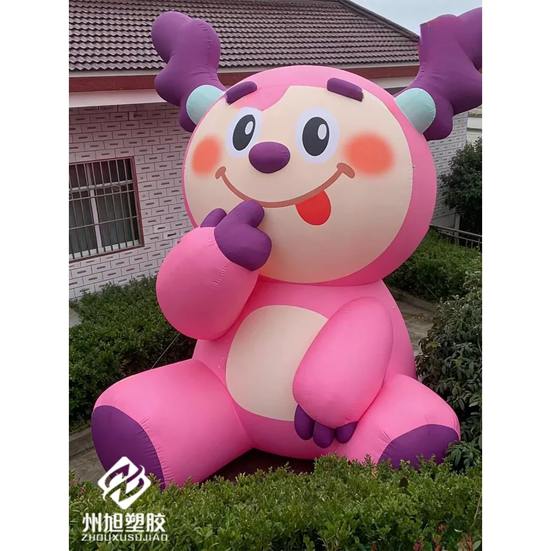 

Надувной мультяшный олень, надувная фигура в форме животного, с вентилятором, для украшения мероприятий на открытом воздухе в торговых центрах и на площадях.