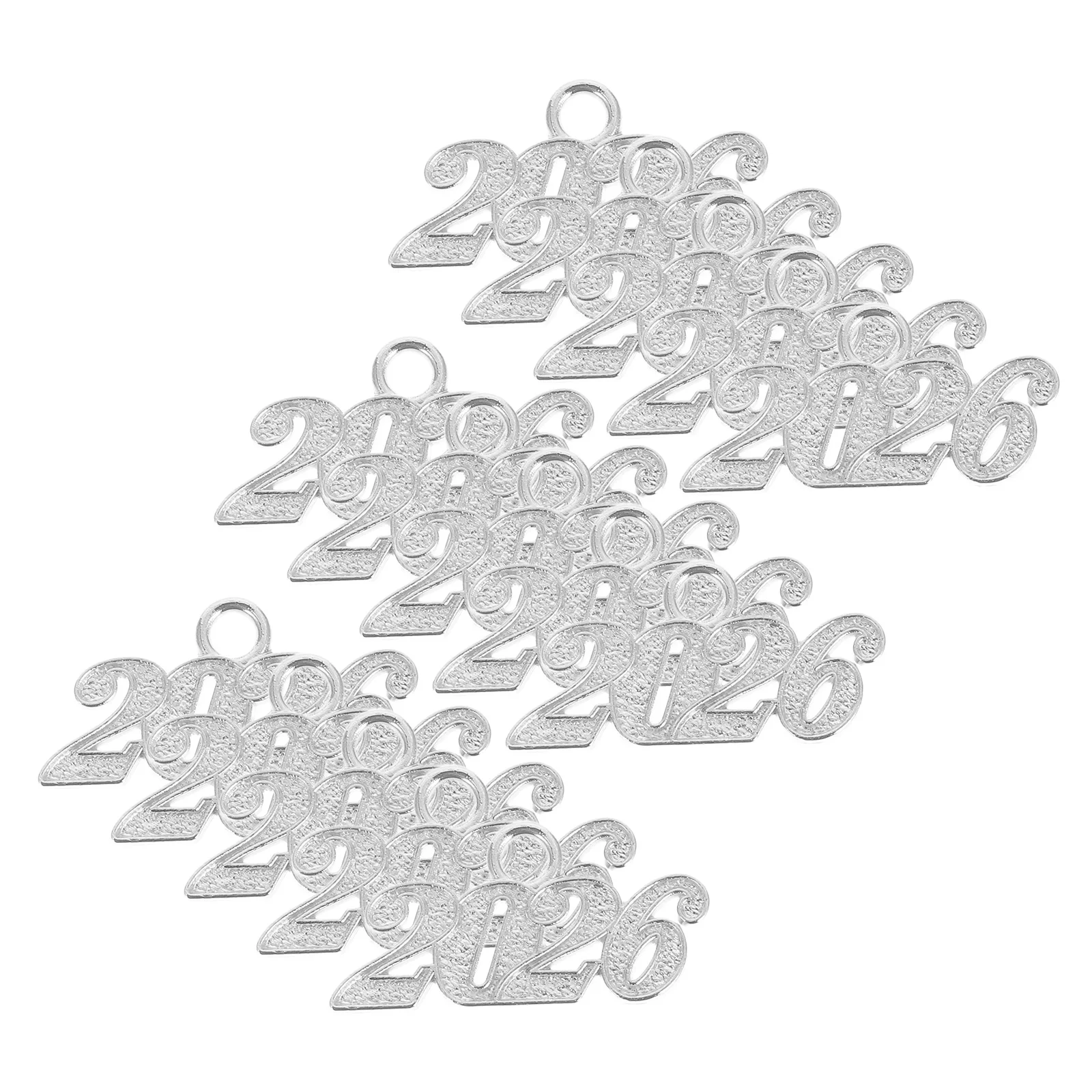 

100 Pcs Number Pendant 2026 Pendants Beads Year Charm Amulet Graduation Charms Alloy