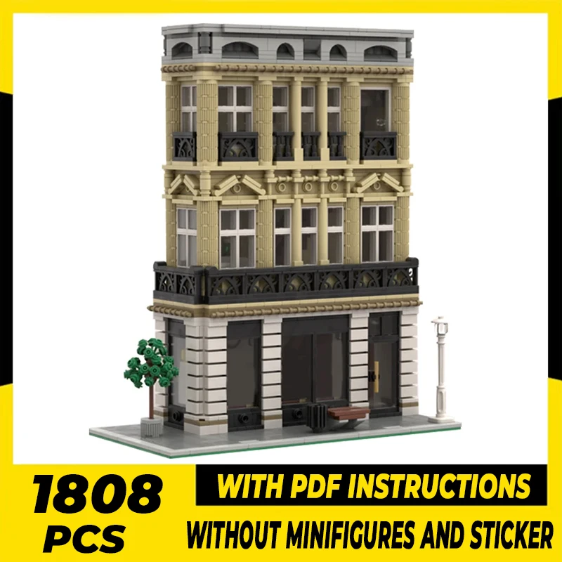 

Street View Model Moc Building Bricks Corner Parisian Boutique Technology Modular Blocks Gifts Christmas Toys DIY Sets Assembly