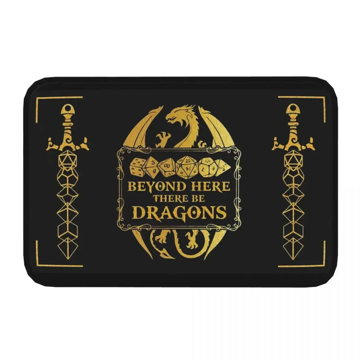 Beyond Here There Be Dragons Welcome Door Mat Bathroom Non-Slip Floor Mat Carpet for Living Room Kitchen Balcony Long Rugs