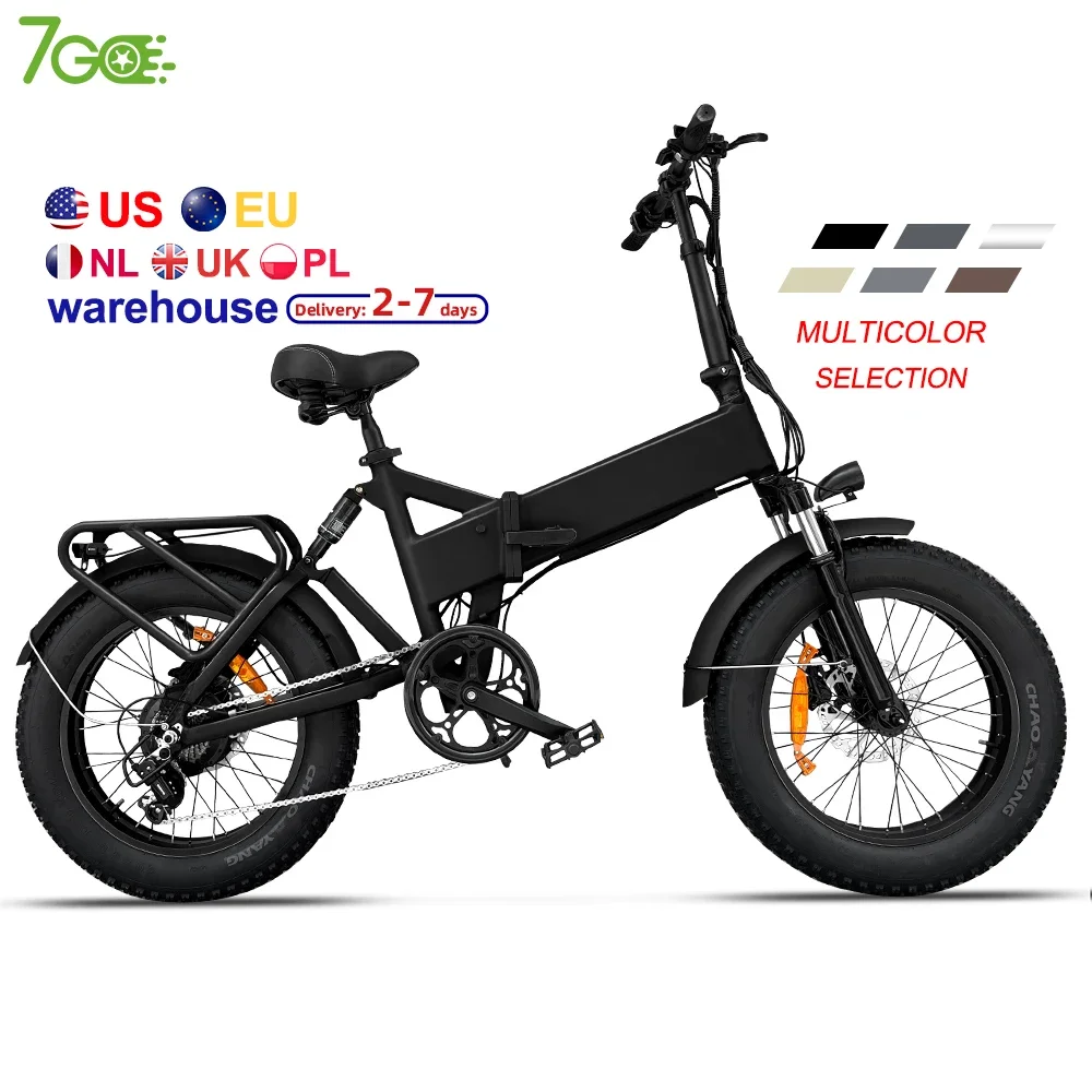 

7Go Folding Electric Bicycle 20 Inch Fat Tire 7 Speeds e bike e-bike 750W 500w 48v mountain folding electric bike bicycle