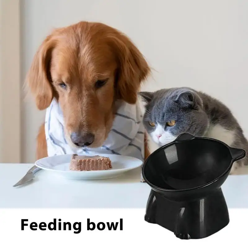 Raised Food Bowls For Cats Raised Tilted Food Bowl Non-slip Elevated Cat Water Bowl Raised Cat Dish For Stress Free Prevent Neck