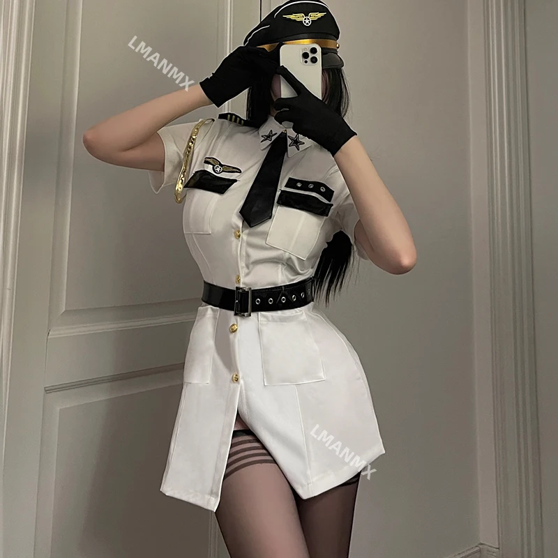 Sexy Women's Police Officer Uniform Halloween Carnival Fancy Party Dress Cosplay Costume Exquisite Lingerie Set Fashion Clubwear