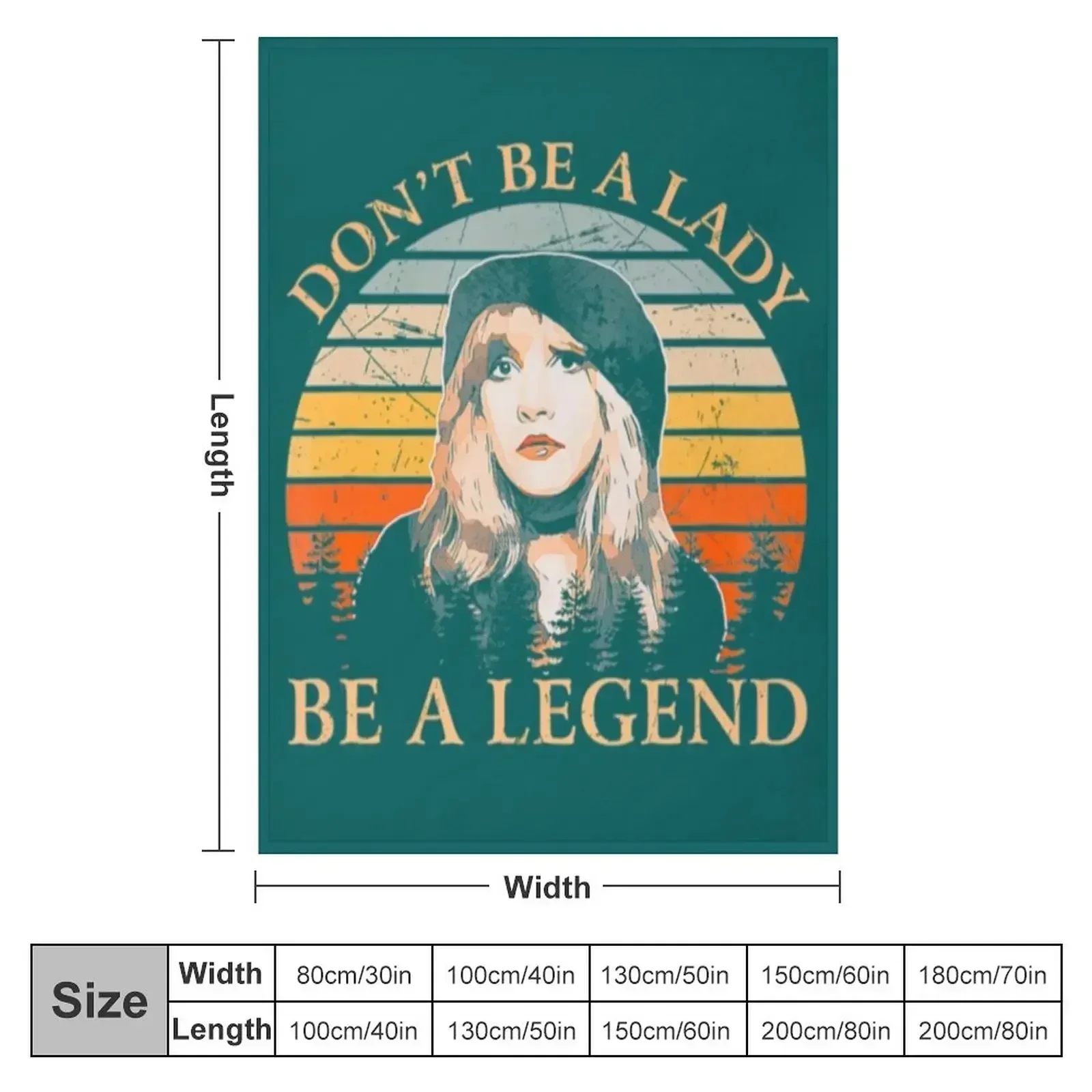 Stevie Nicks Vintage Stevie-Nicks Rock Band Dont Be Lady - Be a Legend Throw Blanket