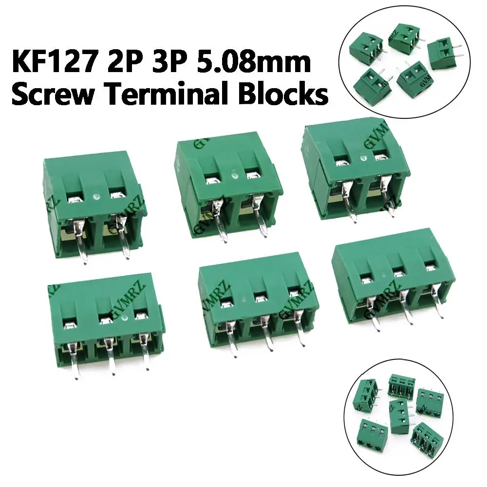 10PCS 5.08mm 2PIN 3PIN  KF127-2P KF127-3P Screw Terminal Blocks KF127 5.08mm PCB for 2P 3P Wires Terminal 2PIN 3PIN