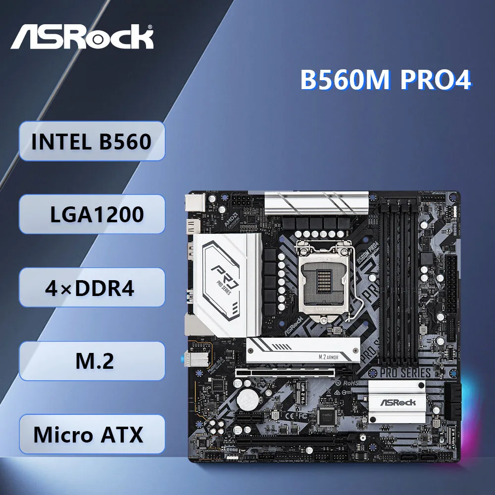 ASRock B560M PRO4 Motherboard Support I5-11600K I9-10900F I5