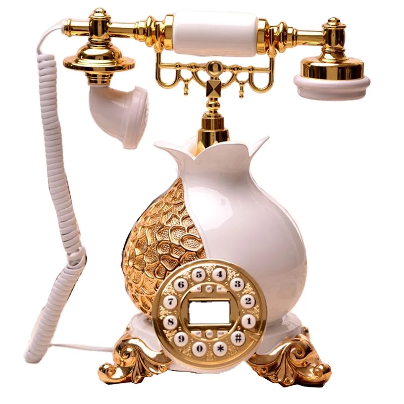 Retro Vintage Antique Telephone Decorative Landline Telephone Caller ID Phone Old Fashioned Push Button Dial