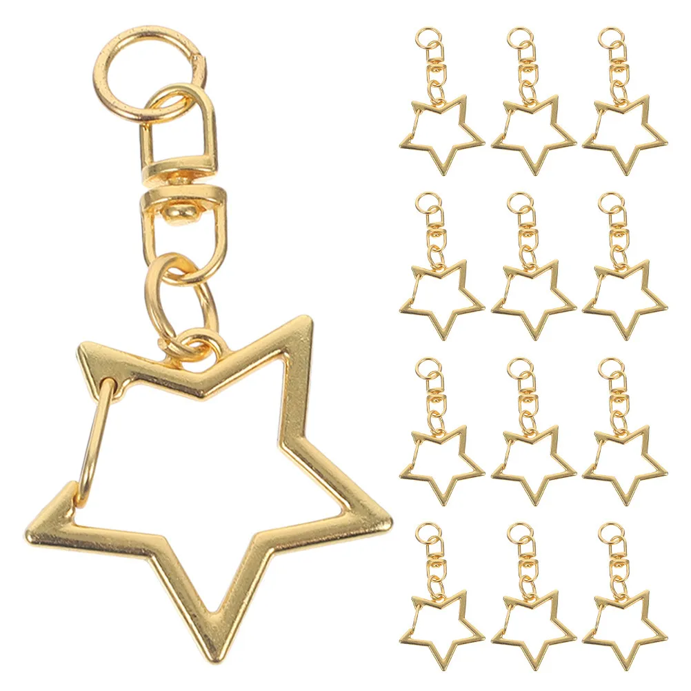 

50Pcs Star Shaped Keychain Clips Metal Spring Snap Swivel Hooks Electroplated Durable for DIY Key Chains Accessories