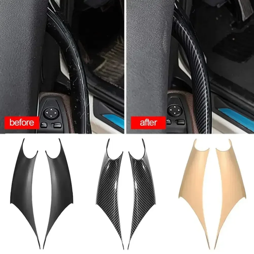 For BMW 3 4 Series F30 F31 F32 F33 F34 F36 F80 F82 2012-2019 Front Rear Car Inner Door Handle Pull Cover Black Beige Carbon