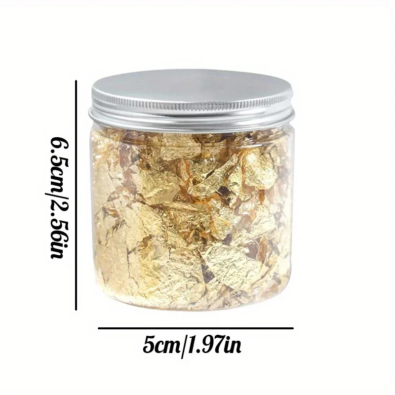 Acessórios para arte em unhas, folha de cobre dourada, prata, lantejoulas, folha de floco, folha de papel em massa para decoração de manicure dourada