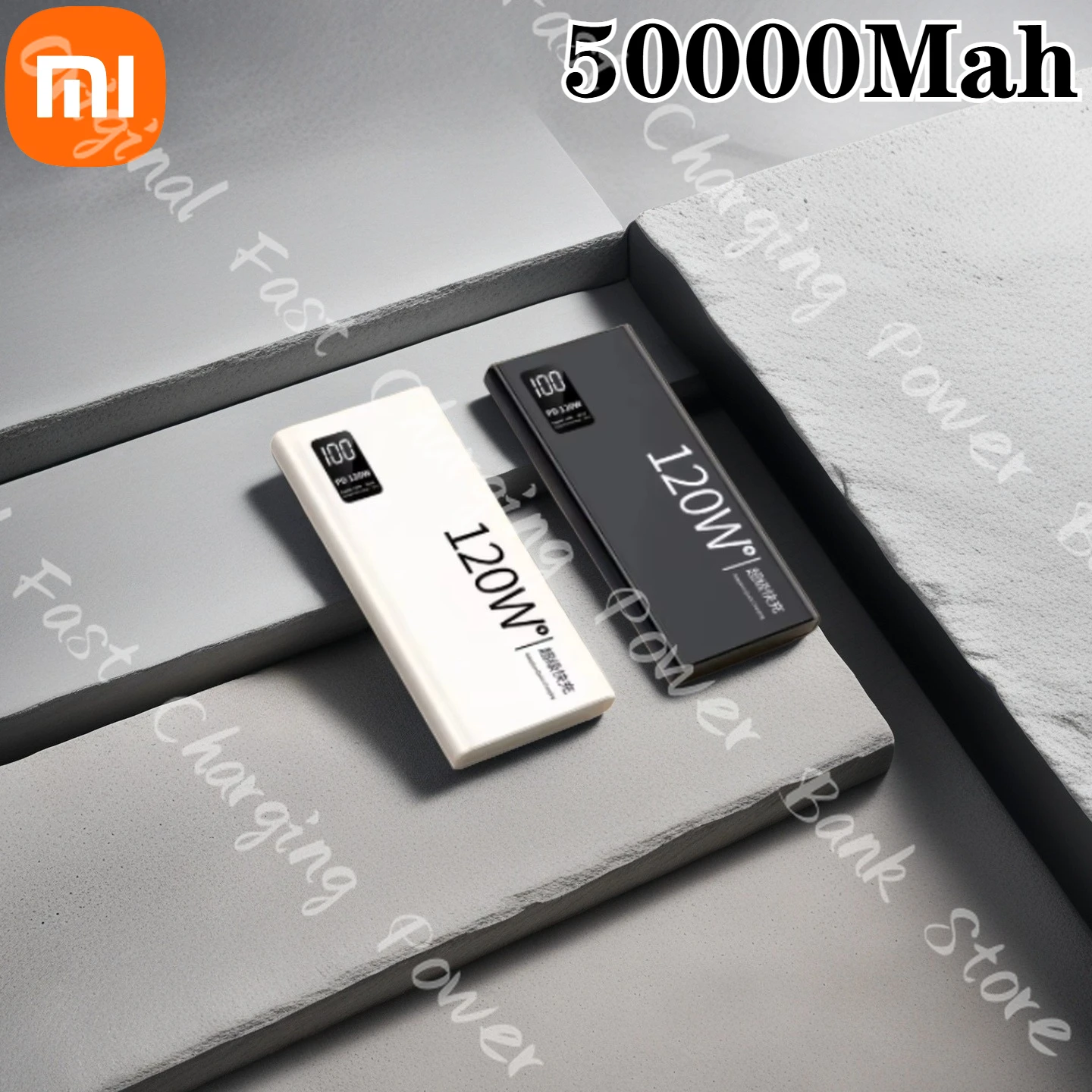 Xiaomi New 120W 50000mAh Large Capacity Power Bank High Capacity Fast Charging Portable Battery Charger For iPhone Samsung