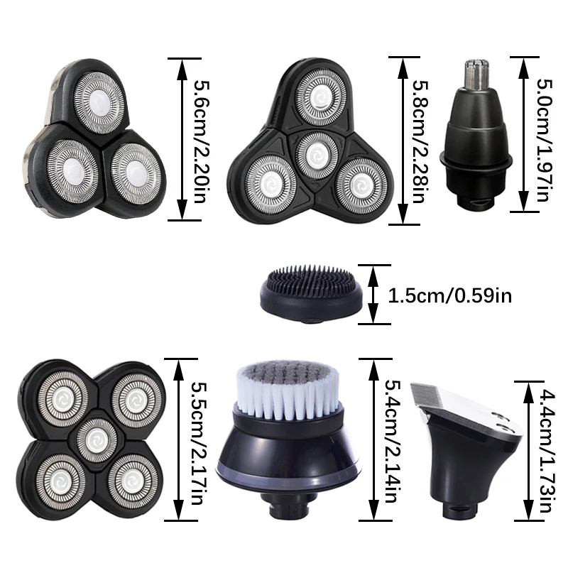 Ersatz-Elektrorasiererkopf 3/5/6/7/8/9 Schwimmender Scherkopf Nasentrimmer Haarschneider Gesichtsreinigungsbürste Massagekopf – Detail 13