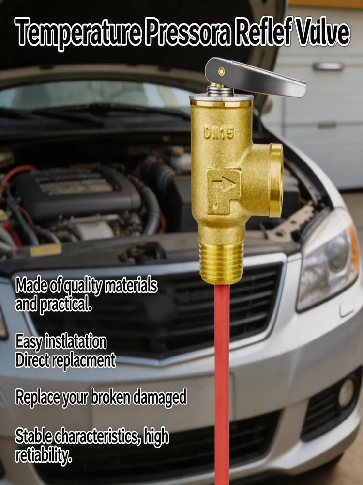 Temperature Pressure Relief Valve Brass DN15 DN20 150 PSI For RV Water Heater Safety Valve TPR Valve Car Accessories Auto Parts