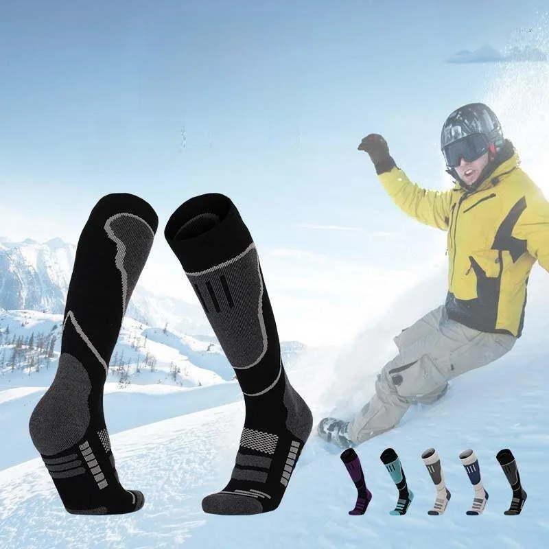 professional-skiing-socks-men's-quick-dry-sport-socks-women's-hiking-towel-bottom-snow-ground-socks-outdoor-low-cut-unisex