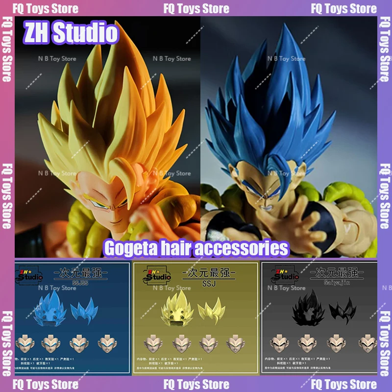 

New Product Pre-Order ZH Studio Dragon Ball Gogeta Head Sculpture Accessory Pack Yellow Black Blue Adapted Tonsen DF
