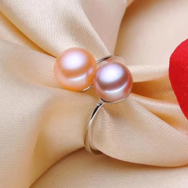 ZHBORUINI Pearl Ring Jewelry Of Silver Interlaced Rings Freshwater Pearl Wedding Ring 925 Sterling Silver Jewelry For Women Gift