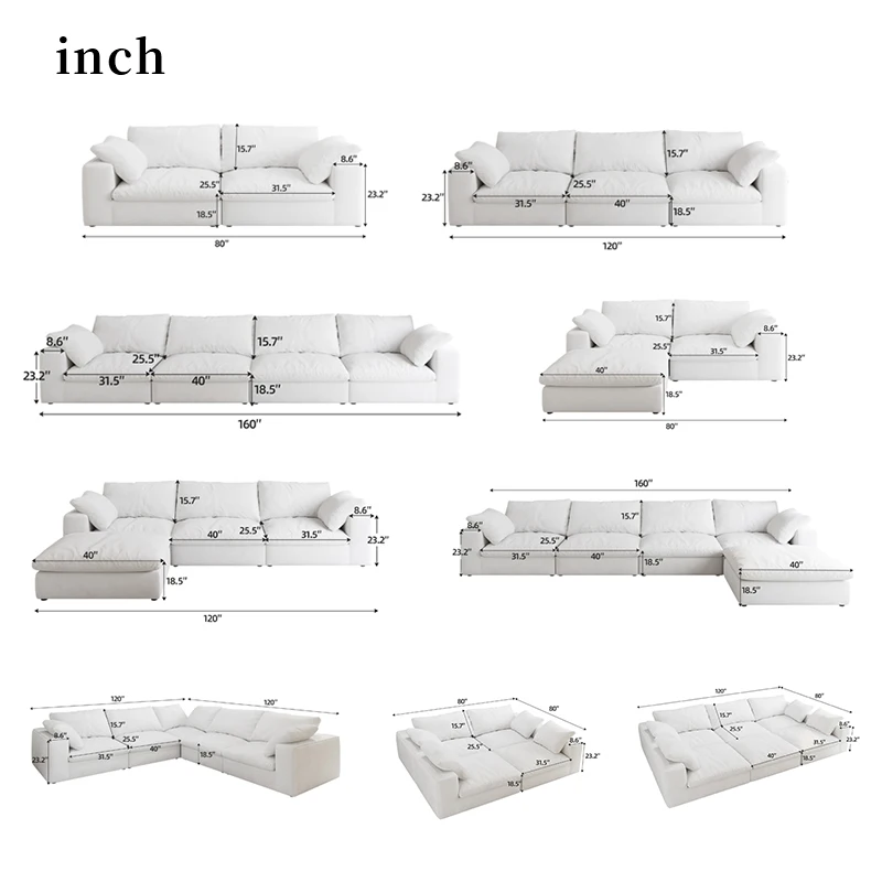 2025 새로운 럭셔리 소파 세트 거실 리넨 패브릭 내구성 편안한 현대 홈 소파 가구 4 피스 세트 쉬운 조립
