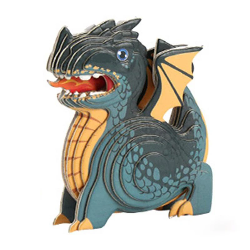 Dinosauro Puzzle di carta 3D per bambini Giocattoli educativi Montessori Divertenti assemblaggio manuale fai-da-te Giocattolo modello tridimensionale per ragazzo ragazza
