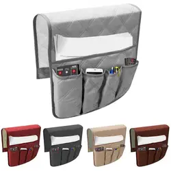 Sofa Armrest Organizer with 5 Pockets and Cup Holder Tray Couch Armchair Hanging Storage Bag for TV Remote Control Cellphone