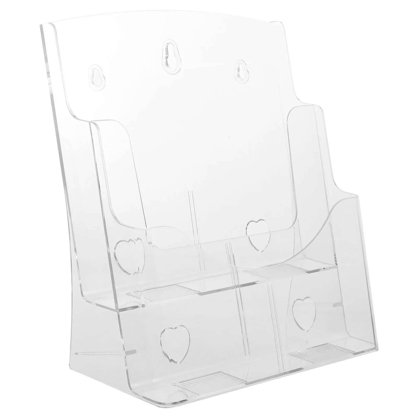 

Paper Holder Acrylic A4 Double Layer Information Rack Box Brochure Display Card Stand Brochures Transparent Organizer