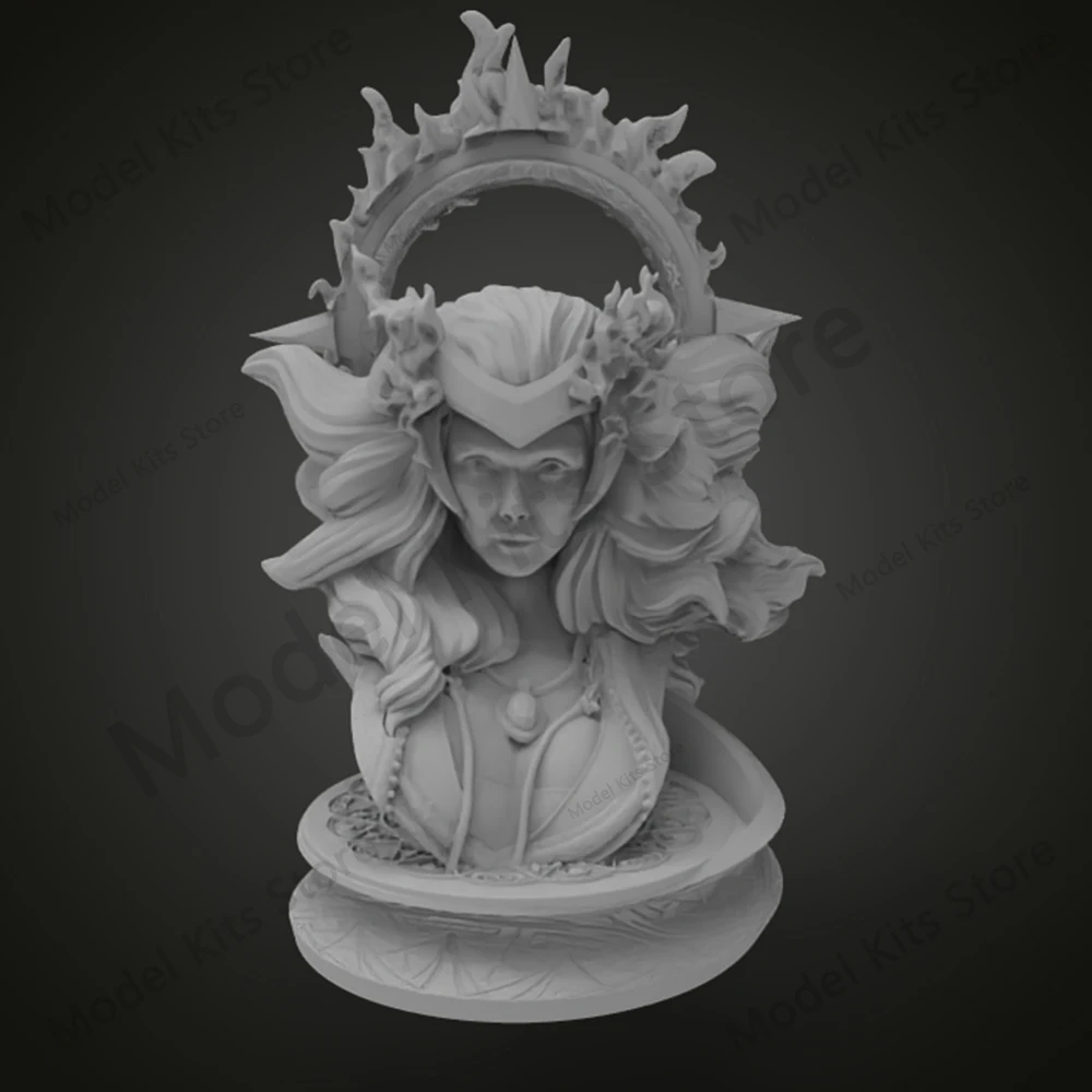 

1/10 Resin Model Hero Scarlet Witch Wanda Bust Gk White Model 3d Printing Resin Figure Model