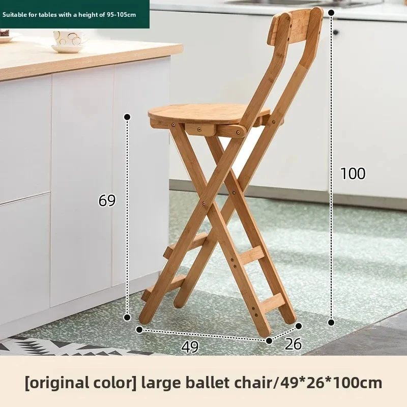 Bamboo folding bar chairs, folding high stools, front desk bar stools, dining high chairs, folding dining chairs, backrest chair
