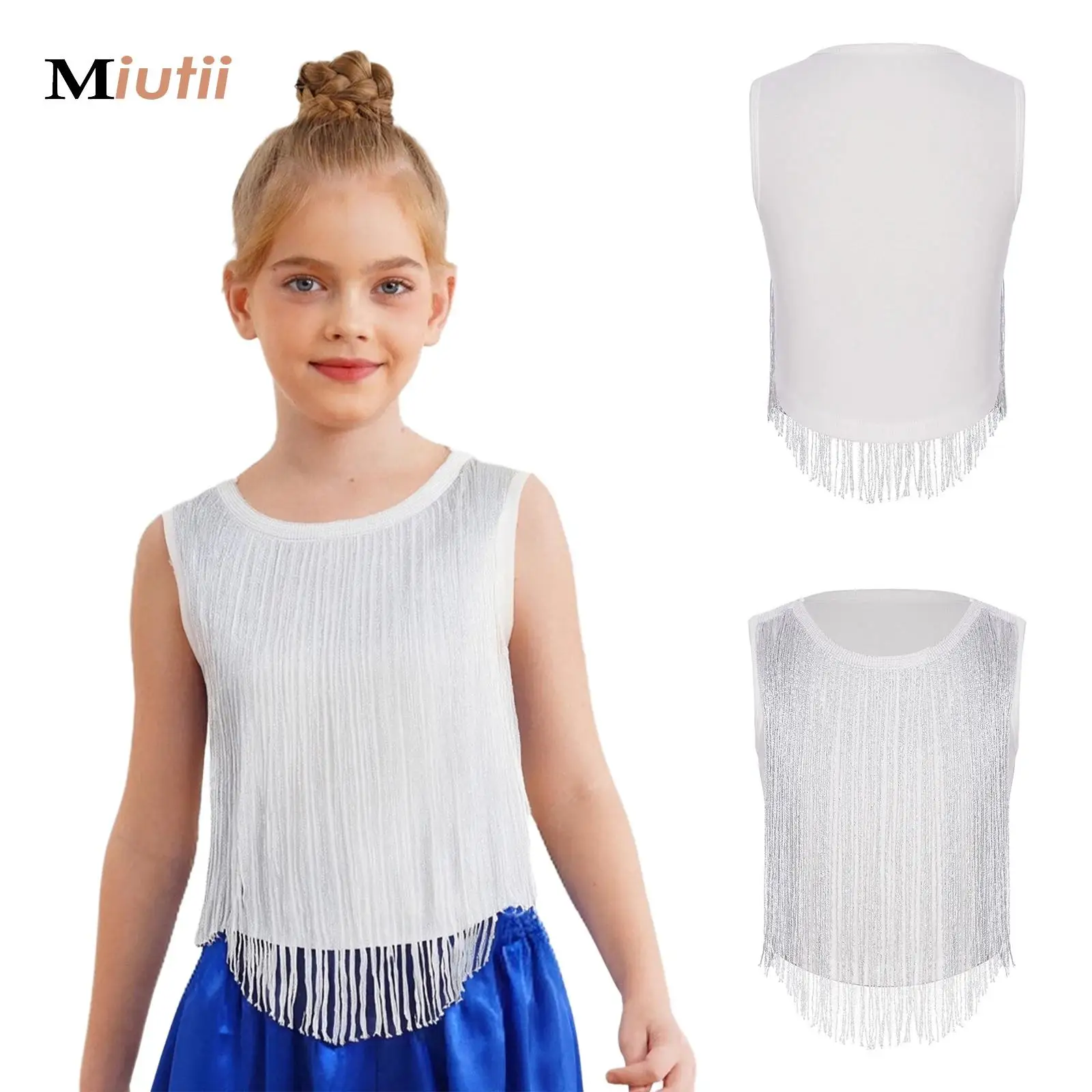 

Kpop Jazz Dance Clothes Girls Tassel Tops Kids Cheerlead Dance Performance Outfits Concert Hip-Hop Stage Performance Costume