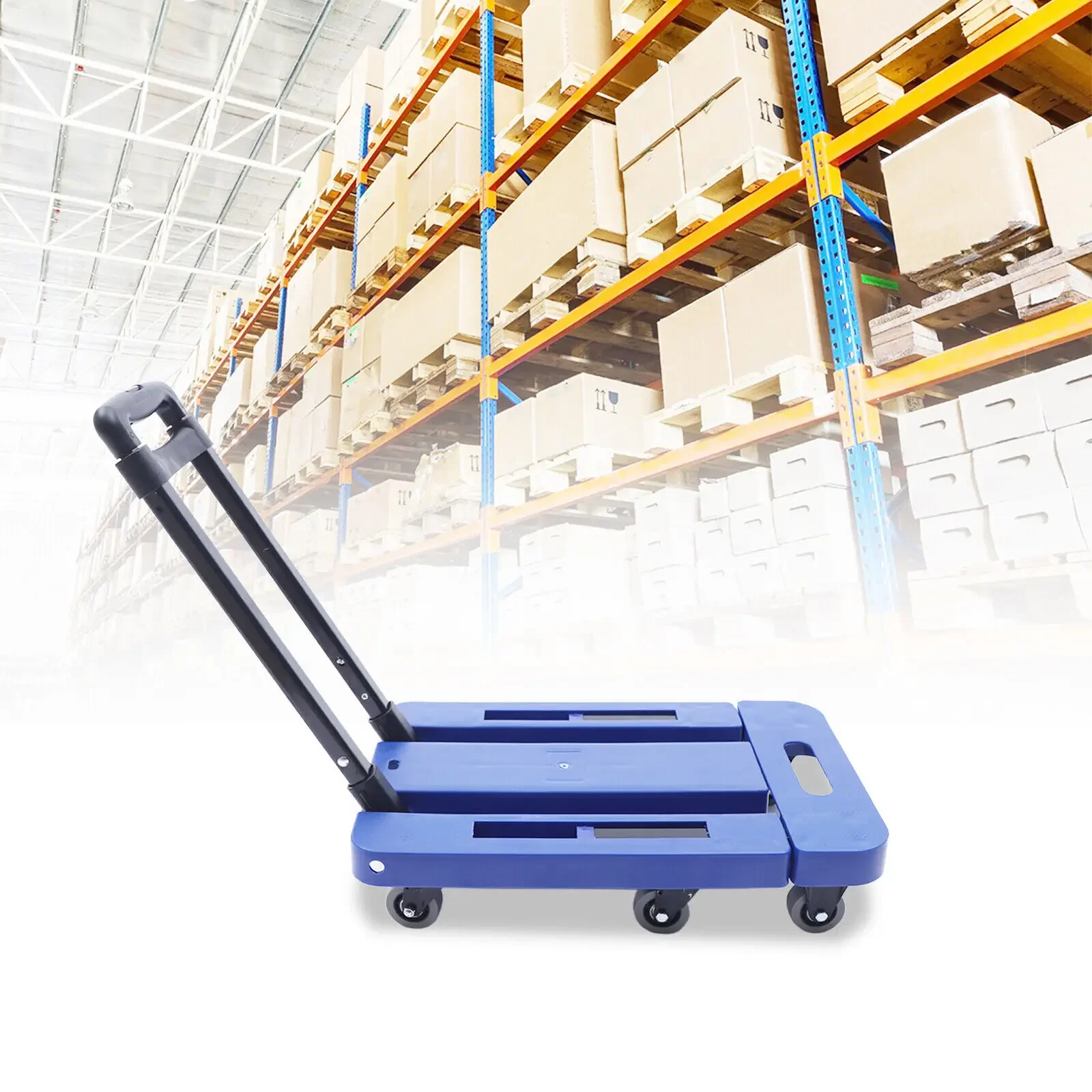 عربة دوللي قابلة للطي بوزن 220 رطل - شاحنة دفع يدوية محمولة قابلة للطي