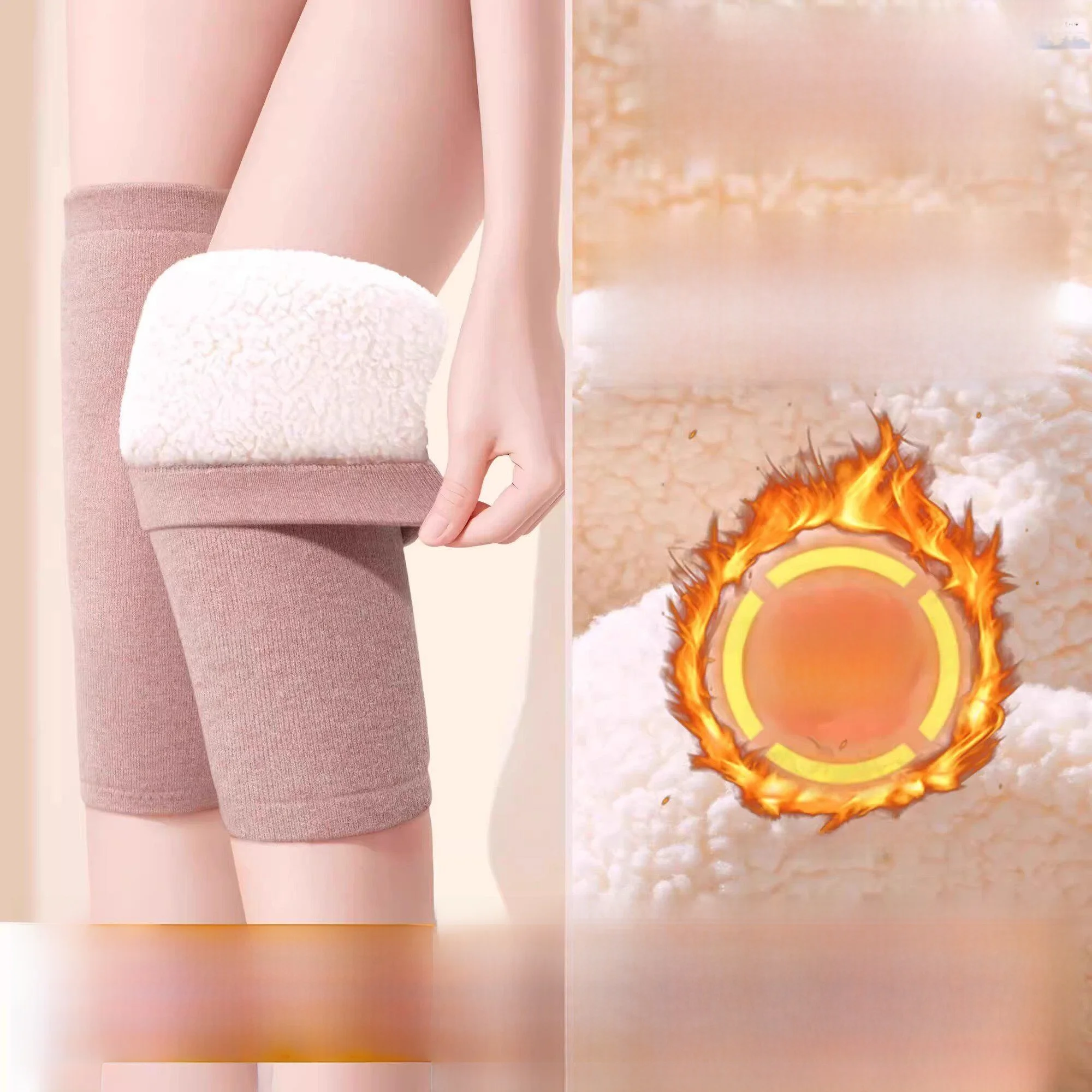 暖かいカシミヤ膝パッド-男女兼用-滑り止め-高齢者-足冷え対策-特殊用途-膝サポート-保護具-家庭必需品