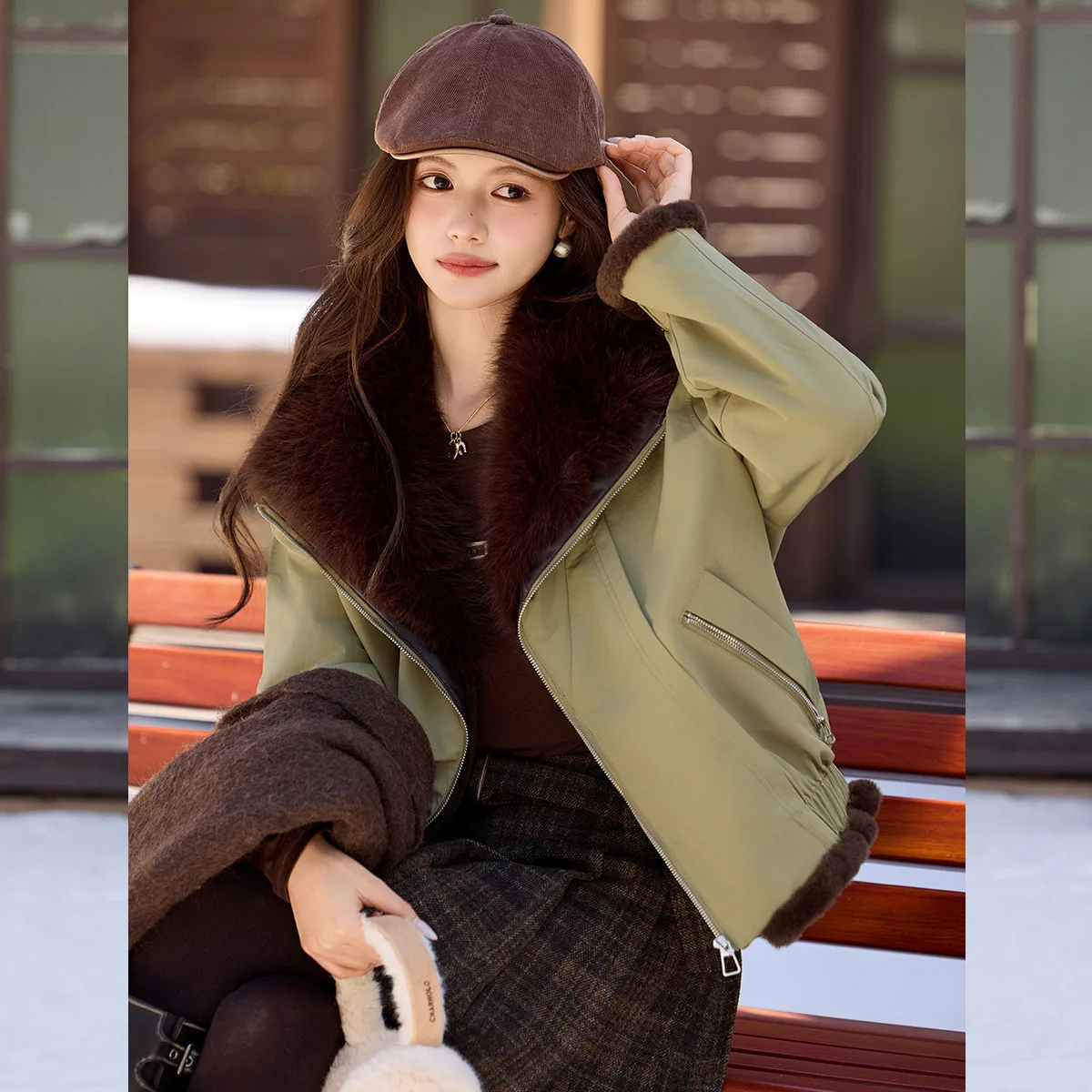 LOUIS YAO Luxury Fleece-Lined Thickened Women's Coat 2025 Autumn/Winter Stylish & Sophisticated Composite Plush Lined Jackets