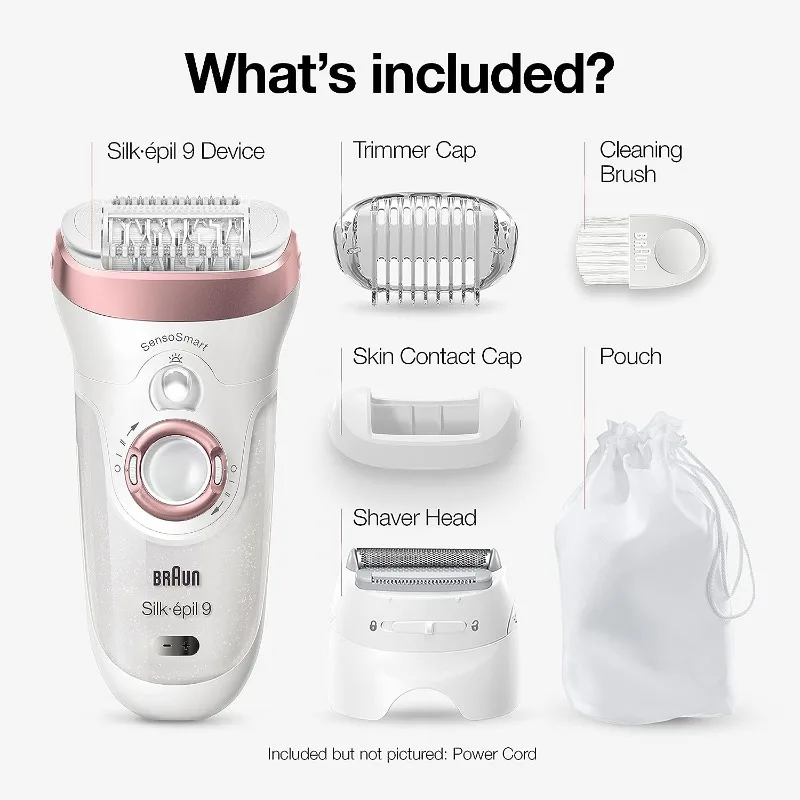 Braun Epilator Silk-épil 9 9-720, Hair Removal Device, Epilator for Women, Wet & Dry, Womens Shaver & Trimmer, Cordless