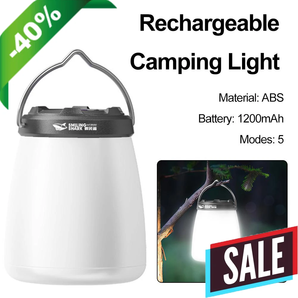 

LED Camping Lantern 1200mAh USB C Rechargeable Camping Light 4 Modes Outdoor Flashlights Lanterns Water Resistant Portable