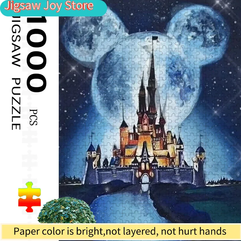 

Набор из 1000 крупных деталей для головоломки: Красочный замок и пейзаж с эффектом скретч-арте, сложные элементы, огромные детали