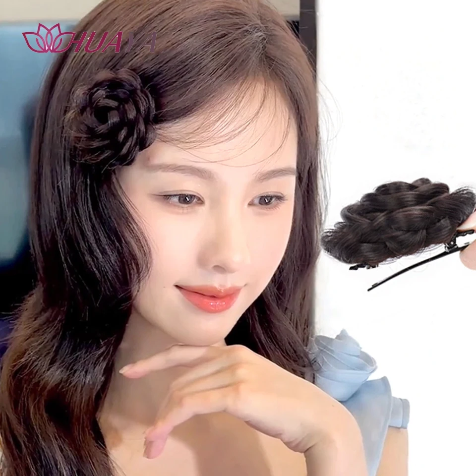 Synthetic Bangs Hairpin Bangs High Temperature Fiber Brown Women Clip-In Full Bangs With Fringe Of Hair