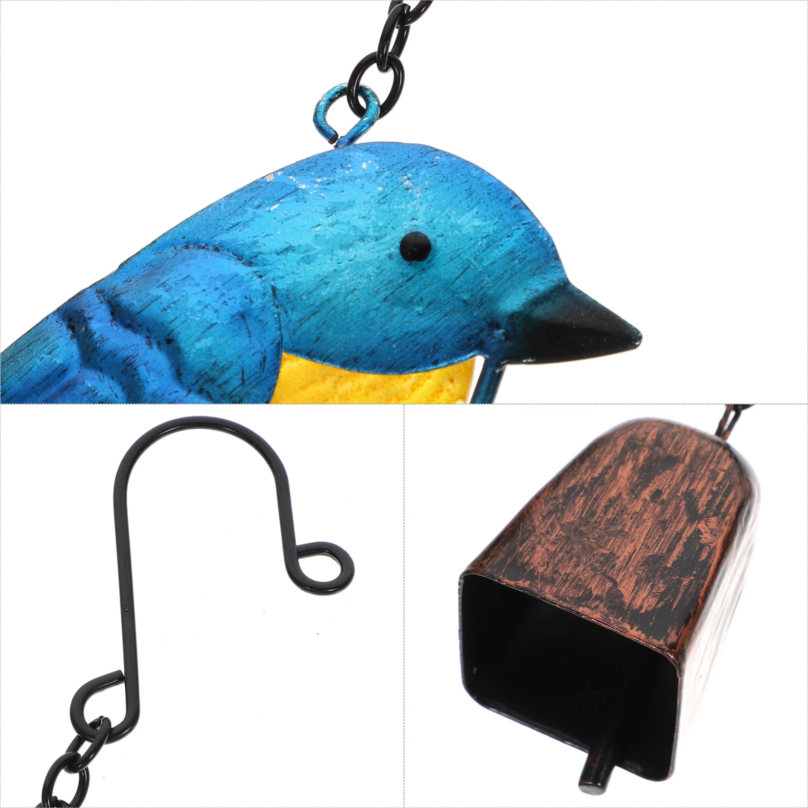 

Glass Painted Chimes Bird Crafts 3D Animal Outdoor Hanging Decor Metal Bells for Garden Balcony Yard Wedding Pendant Bell Strong
