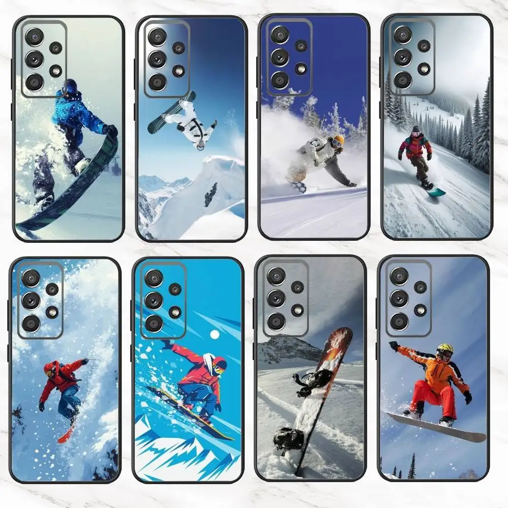 

Snow S-Snowboard Ski Phone Case For Samsung S25,S24,S21,S22,S23,S30,Ultra,S20,Plus,Fe,Note,10,9,5G Black Cover