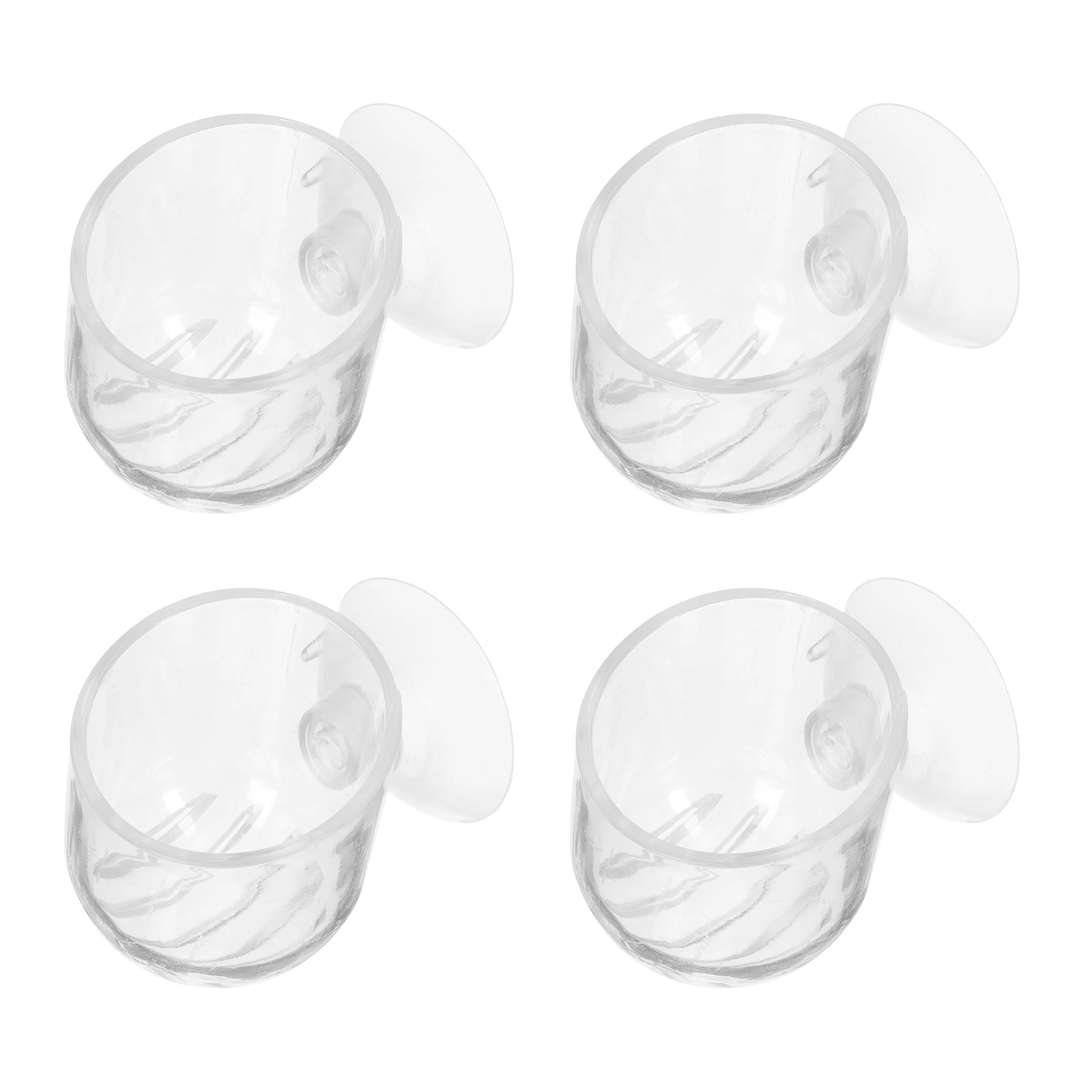 

4pcs Red Worm Food Holders Acrylic Tank Wall Feeders Tank Supplies Bait Tool Fish Food Dispenser Fish Feeding Plate Freshwater