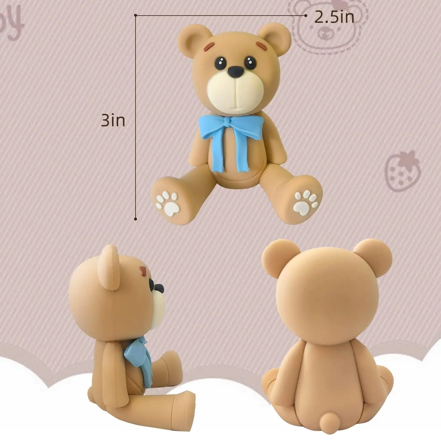 Bär Kuchen Dekorationen Heißluft Ballon Figur Rosa Blau Bär Kuchen Ornament Für Mädchen Junge Baby Dusche Geburtstag Party Dekorationen – Detail 16