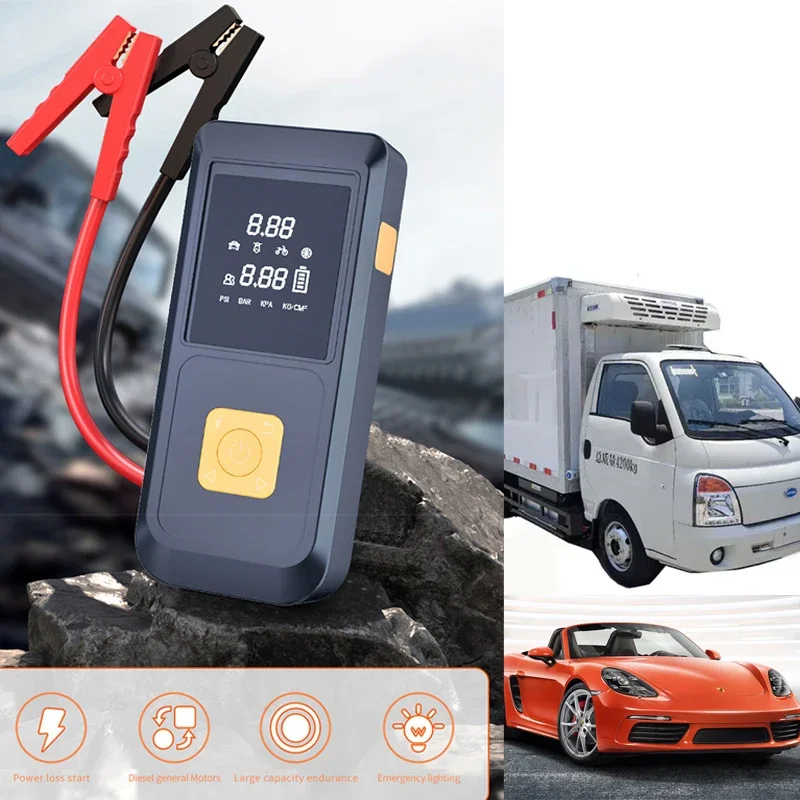 2024 new products Portable Multifunction Car Jump Starter Power Emergency Starter 12V Auto Buster with digital tire inflator