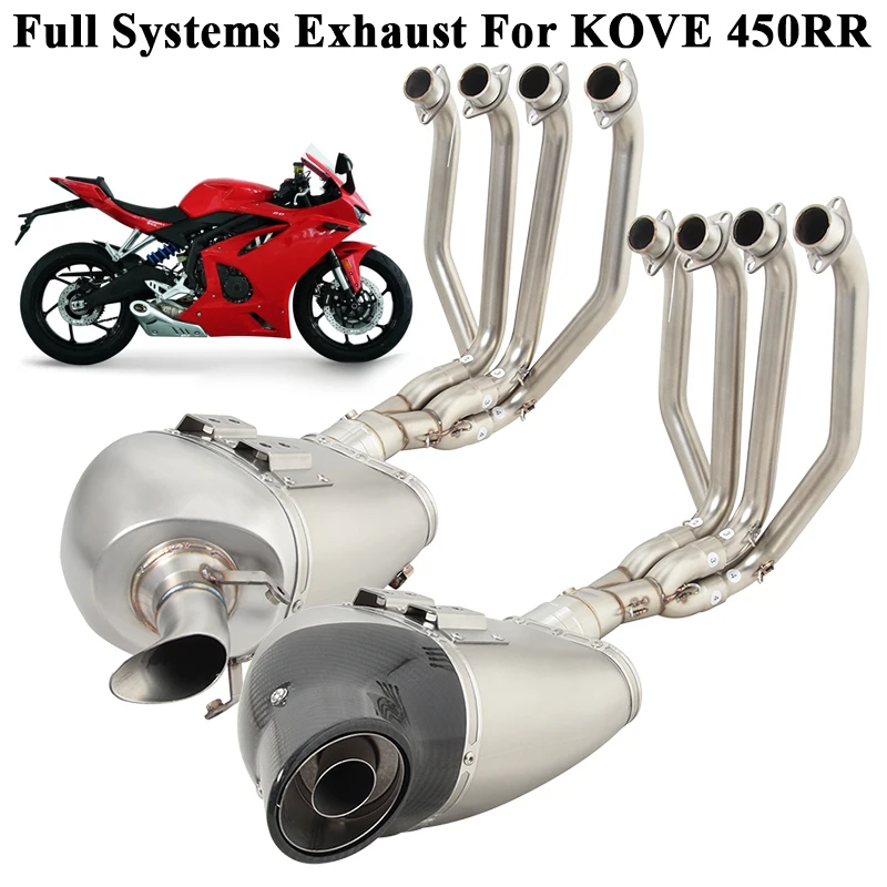 

Full Systems Motorcycle Exhaust For KOVE 450RR 2023 2024 Front Link Pipe Silencer Escape Carbon Fiber Tail Muffler DB Killer