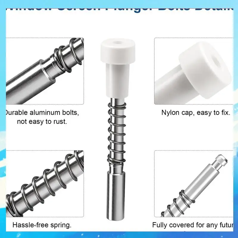 

30 Pack Window Screen Plunger Latches 5/32 Inch X 1-1/2 Inch,For Aluminum Window Screens,Plunger Latch Clips-[A49T]