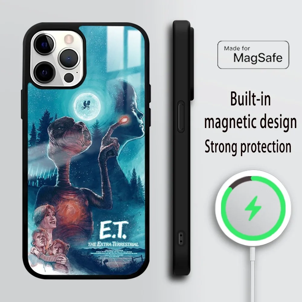 E.T. the Extra-Terrestrial Phone Case For iPhone 16 15 14 13 12 11 Pro Max Plus Mini Mirror Wireless magnetic case