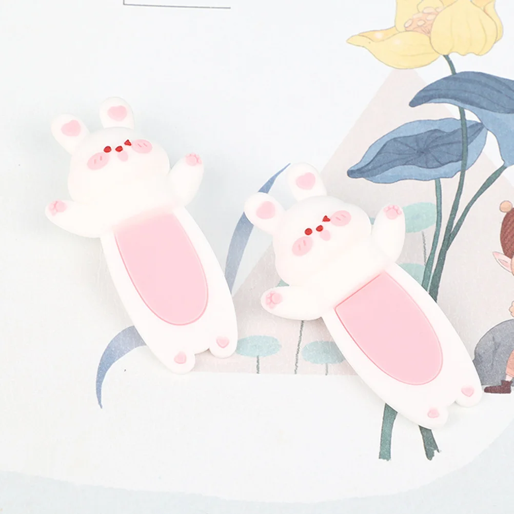 2Pcs Bunny Bookmark Rabbit Shape Stylish Reading Page Marker Decorative Book Marker for Office School Graduation Gift