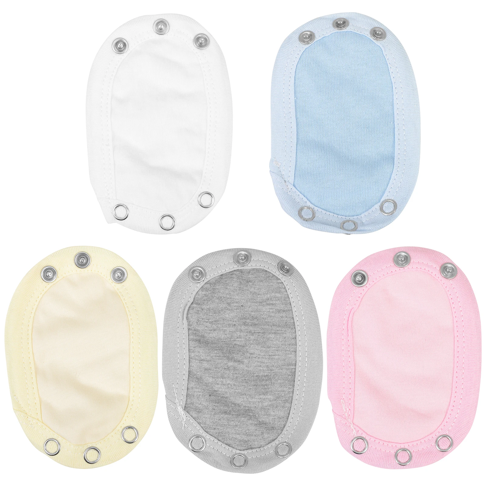 

5 Pcs Bodysuit Extenders Khaki Romper Extender Newborn Outfits Cotton Jumpsuits Romper Snap Extender Toddler Boy Girl