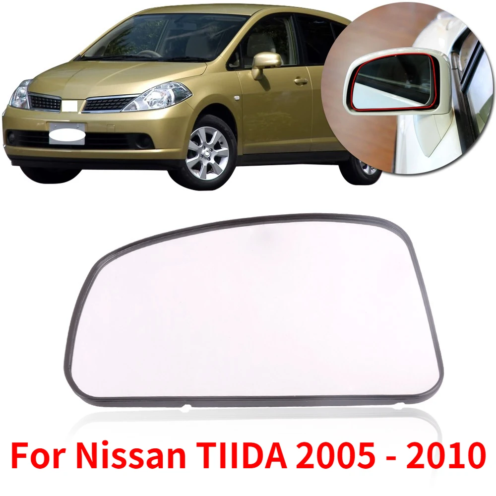 Capqx com aquecimento para nissan tiida 2005 2006 2007 2008 2009 2010 espelho retrovisor externo lente de espelho retrovisor de vidro